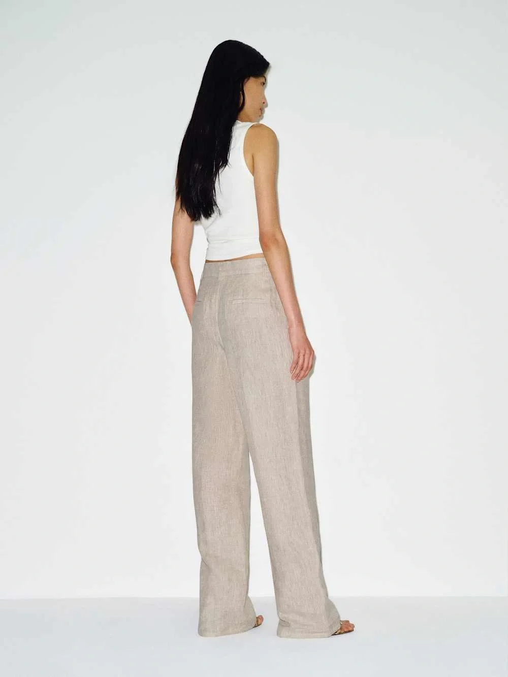Reformation Alex Linen Mid Rise Pant